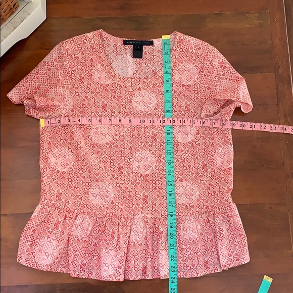 Marc by Marc Jacobs Jamie Dot Peplum Top Red Multi - Picture 8 of 8